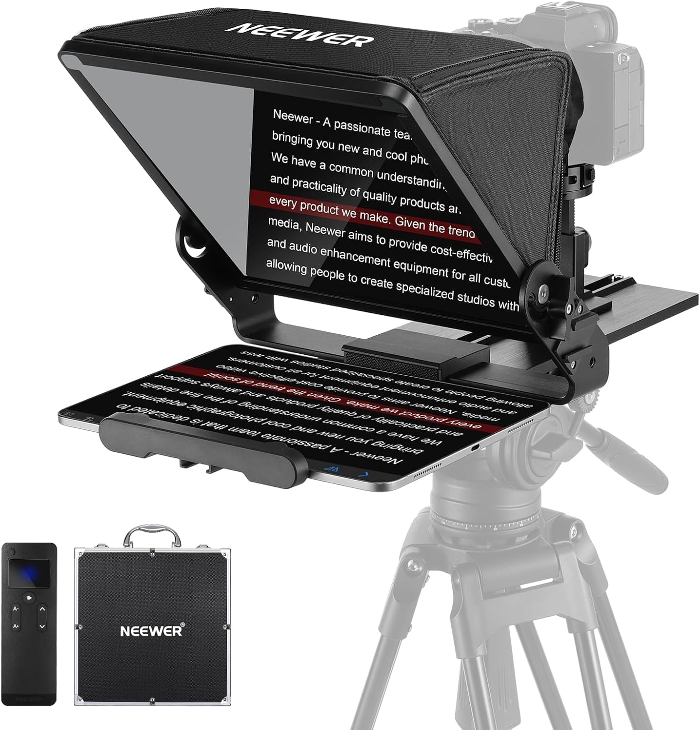 Camera Cold Shoe - Teleprompter voor iPad-tablets met Arca-type camerabevestiging,