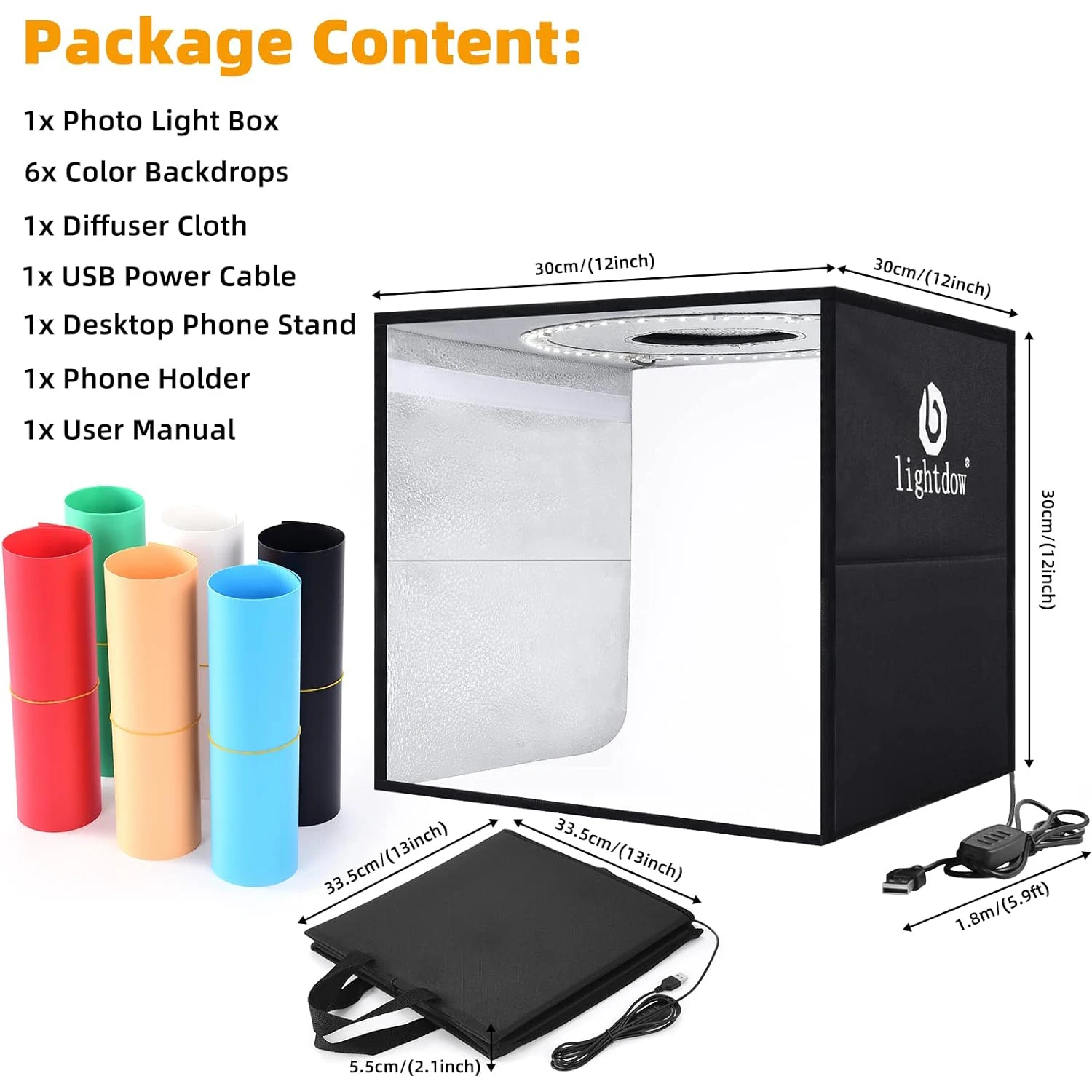 Photography Treatment - Lightdow Fotostudio Light Box Kit 12