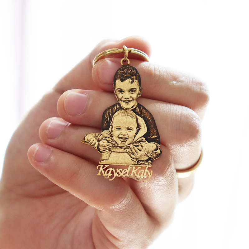 Photographic Memory - Gepersonaliseerde Baby Foto Sleutelhanger Gegraveerde Familie
