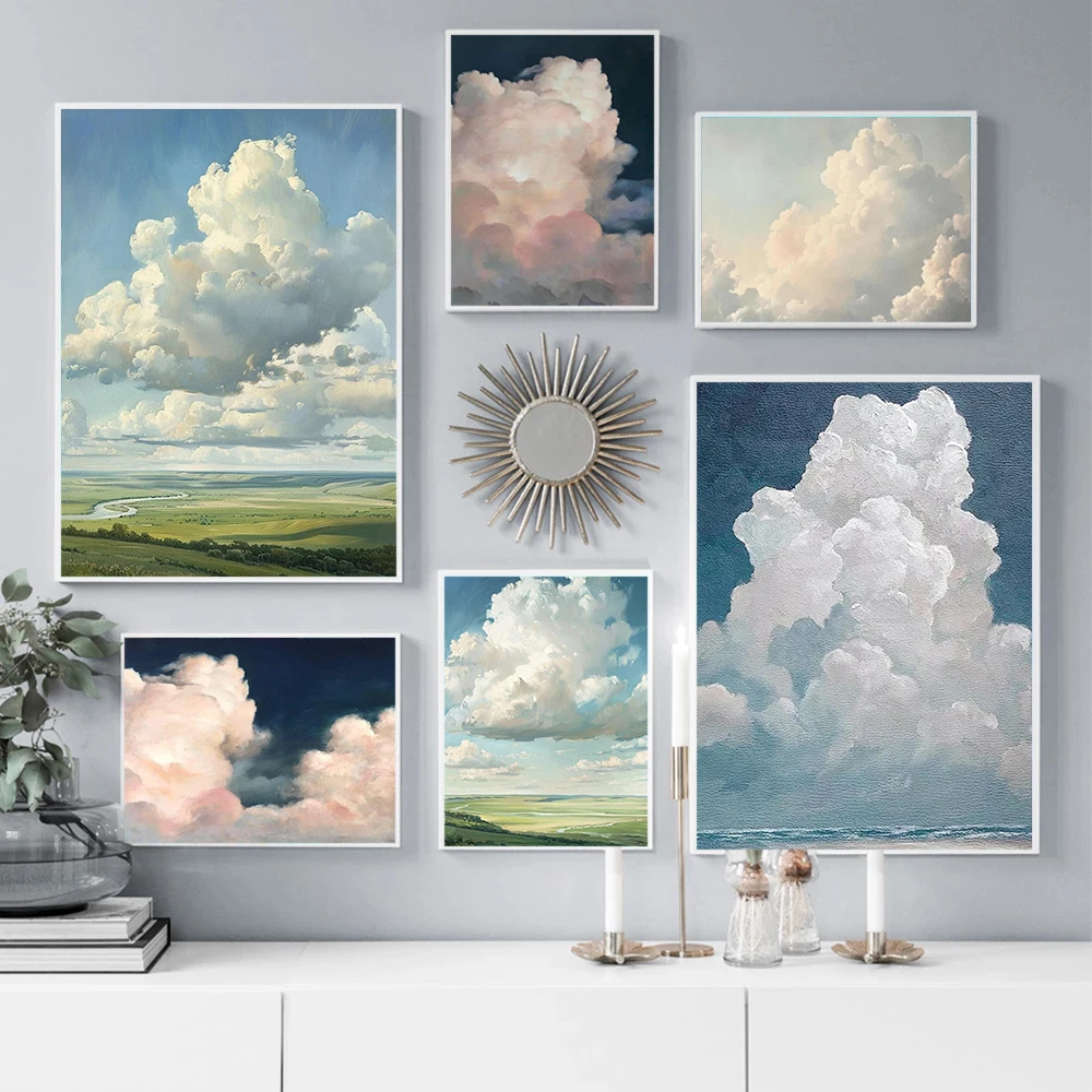 Photography Nature - Abstracte minimalistische grote witte wolken en