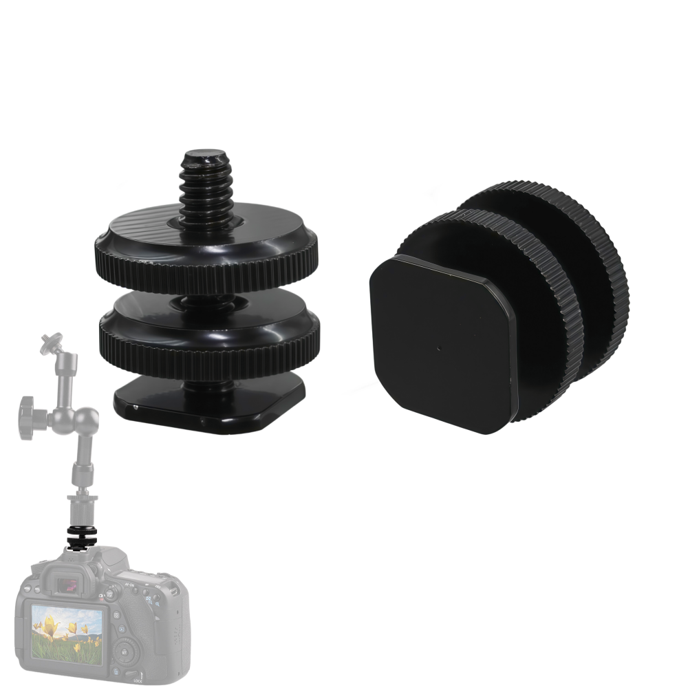 Camera Cold Shoe - 1/4 Hot Shoe Mount Telefoonhouder Dubbele