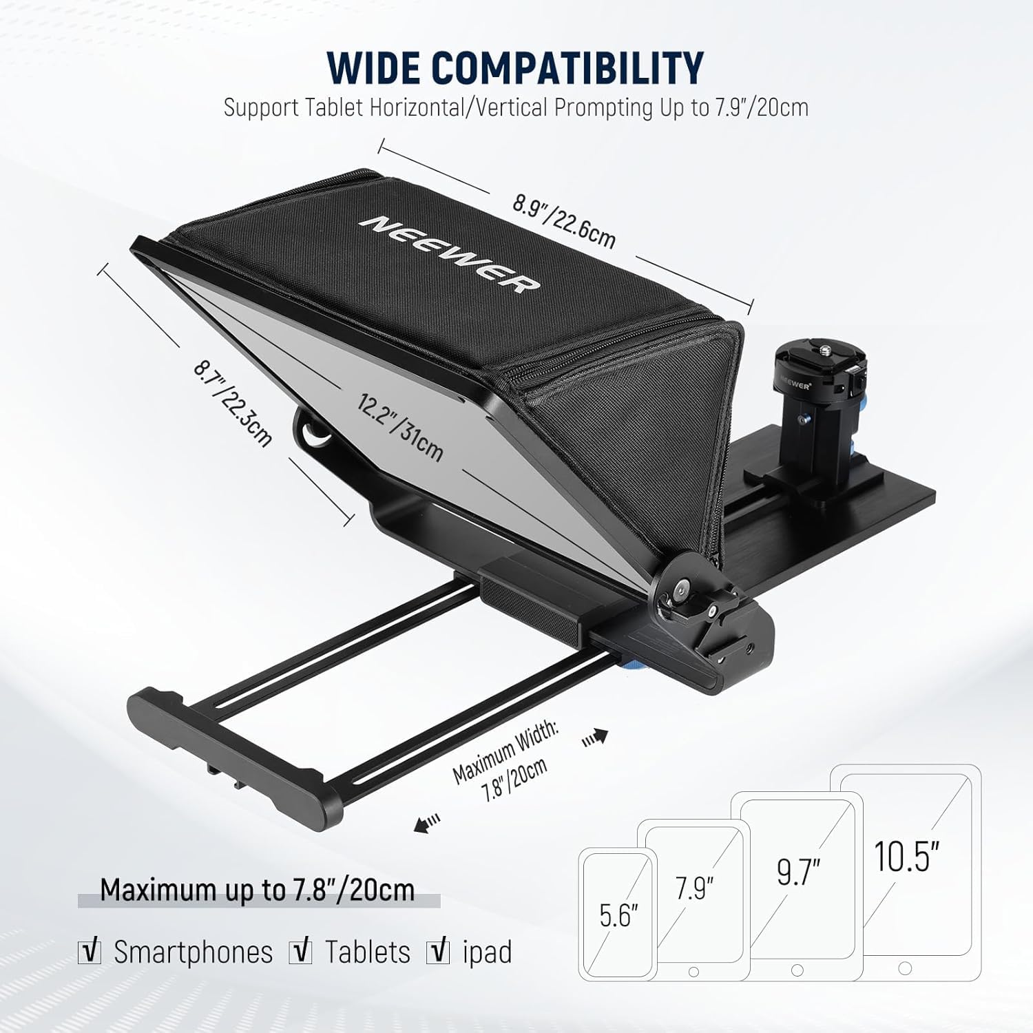 Teleprompter voor iPad-tablets - Camera Cold Shoe recensie en prijs