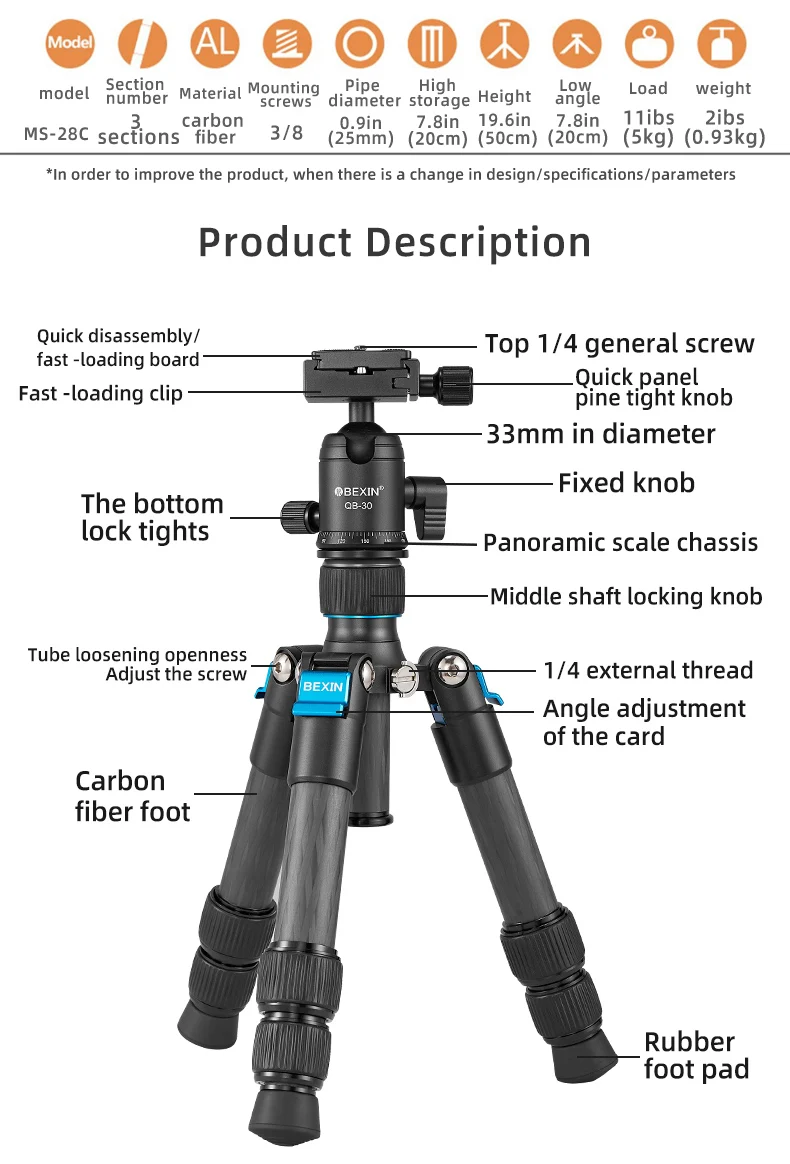 Mini Koolstofvezel Statief Com - Camera Tripod Carbon recensie en prijs