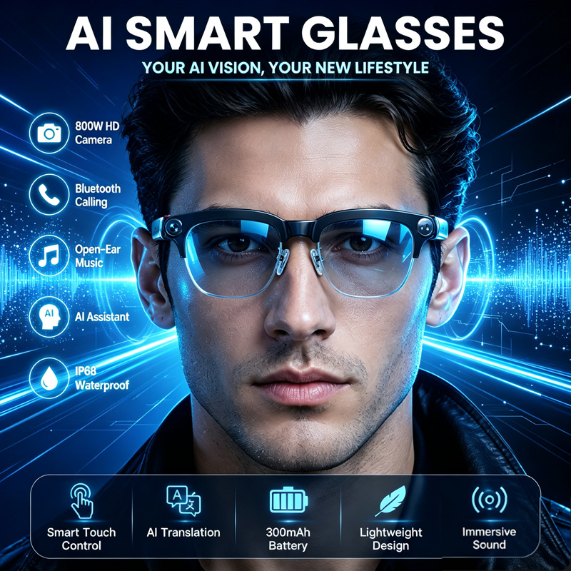 W630 Smart Glasses 800W HD Cam - Photographic Memory recensie en prijs